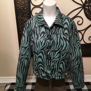 Ladies zebra pattern jacket size medium